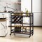 3-tier Bar Cart on Wheels Home Kitchen Serving Cart with Wine Rack and Glasses Holder - 41" x 14" x 37"